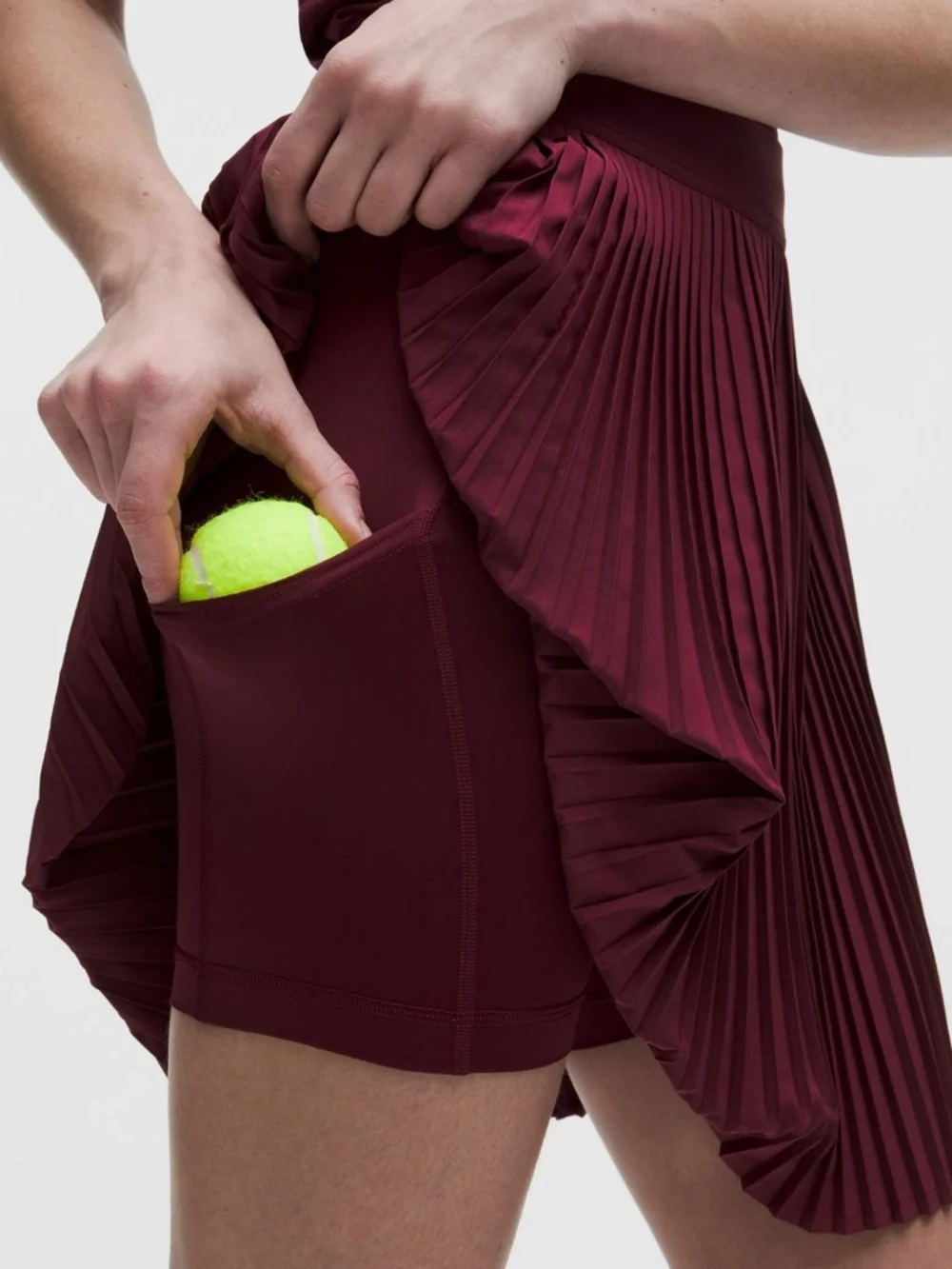 Lululemon Pleated HR Knee-Length Tennis Skirt, Burgundy Bay, Size Small - Picture 10 of 10